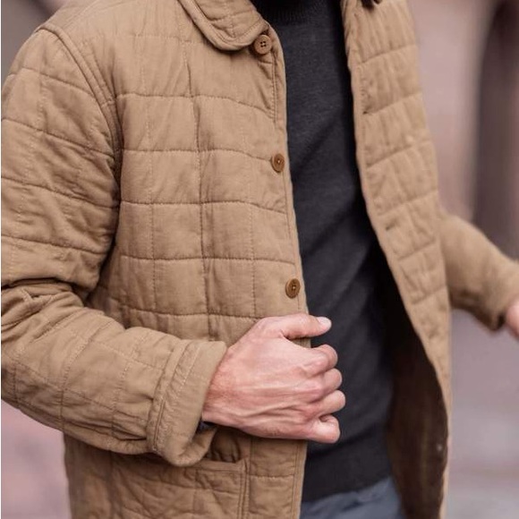 Alex Crane Kite Quilted Men’s Tan Jacket - Picture 1 of 4
